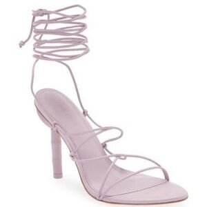 cult gaia Lilac Strappy Lace-Up Stiletto Sandals